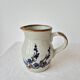 Petit pichet vintage en grès decor floral bleu de cobalt