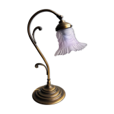 Articulated in brass and frosted glass lamp