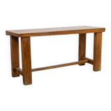 Brutalist style table, or desk, in beech. Circa 1900