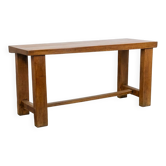 Brutalist style table, or desk, in beech. Circa 1900