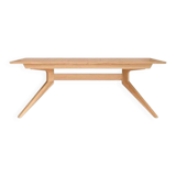 Wooden dining table with a cross extension.