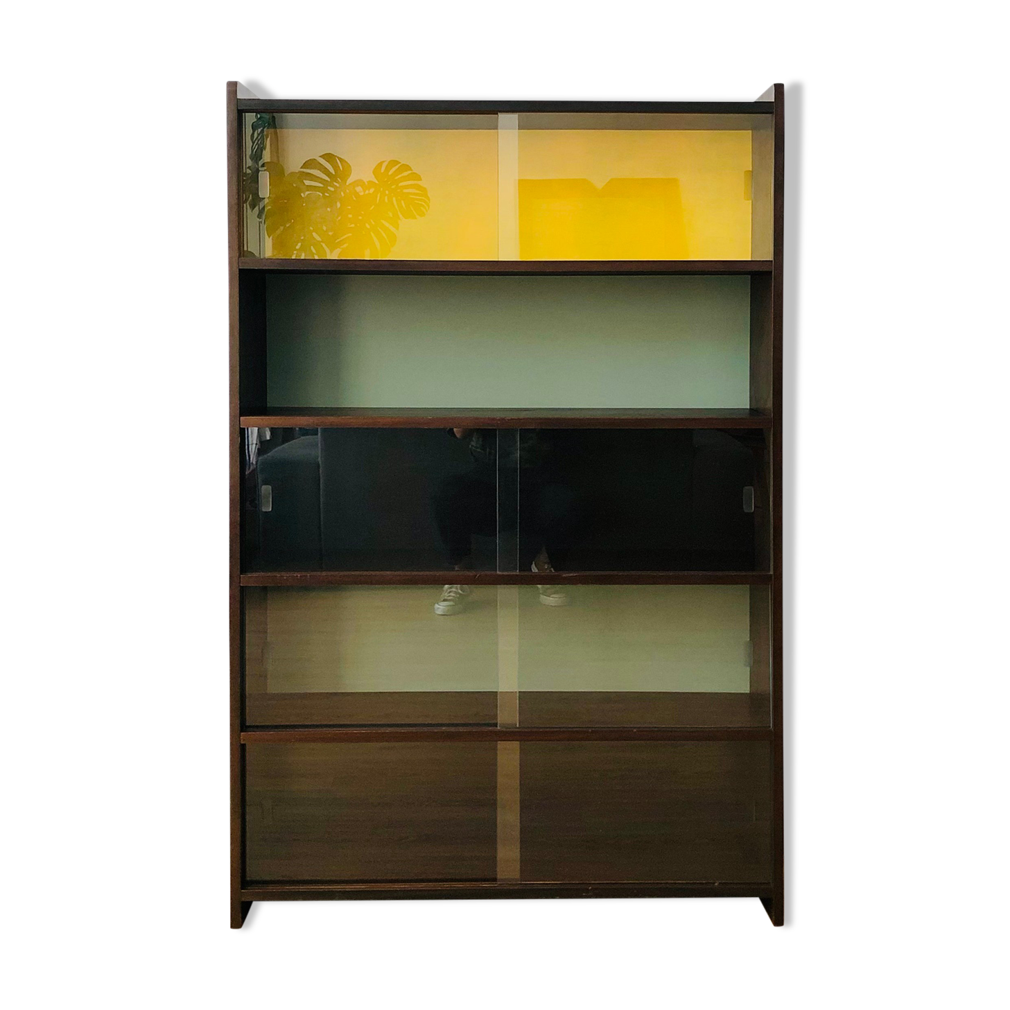 Vintage wooden showcase library 1950