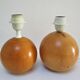 Two lamps balls solid wood By IMT italy vintage