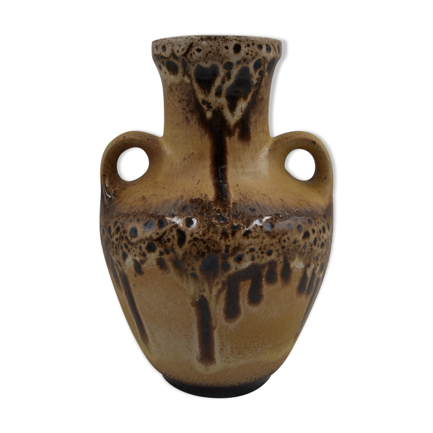 Ceramic vase Fat Lava 2 vintage handles