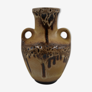 Vase céramique Fat Lava 2 anses vintage