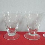 Lot 4 glasses aperitif crystal chiseled conical shape