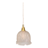 Vintage frosted glass tulip pendant light