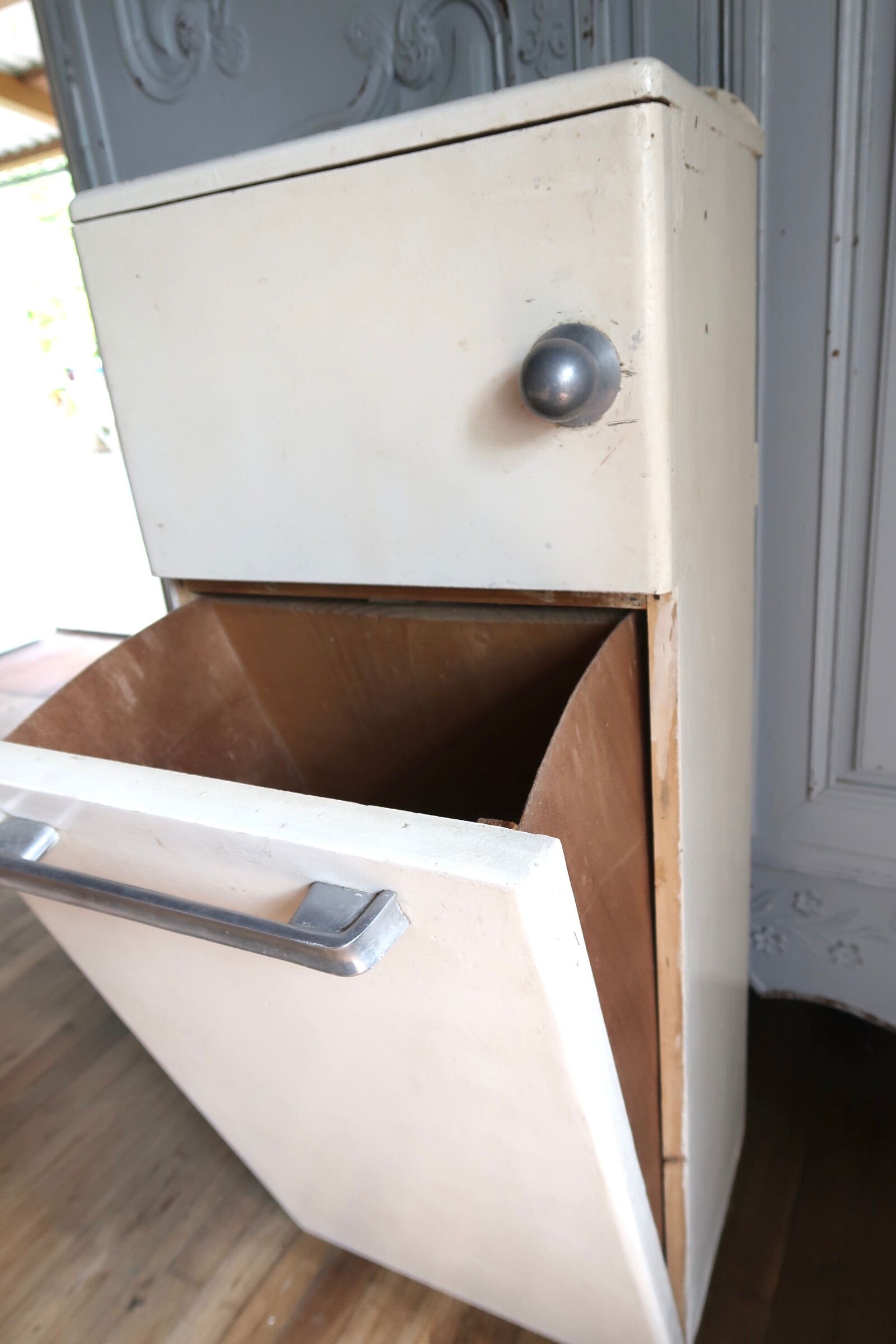 Vintage wooden bread hutch