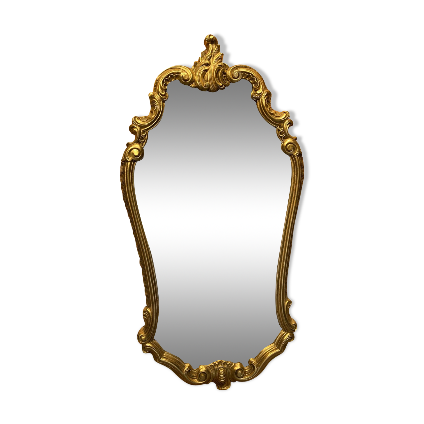 Wooden mirror with moldings