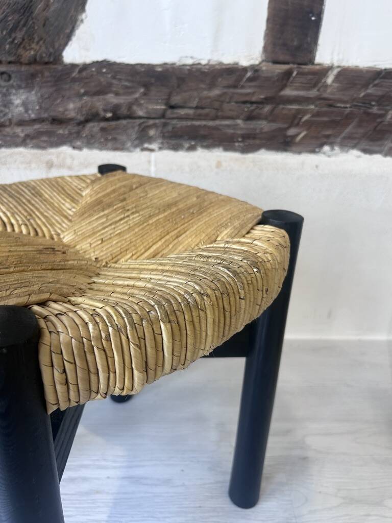 2 "Meribel" stools in black by Charlotte Perriand, 1960