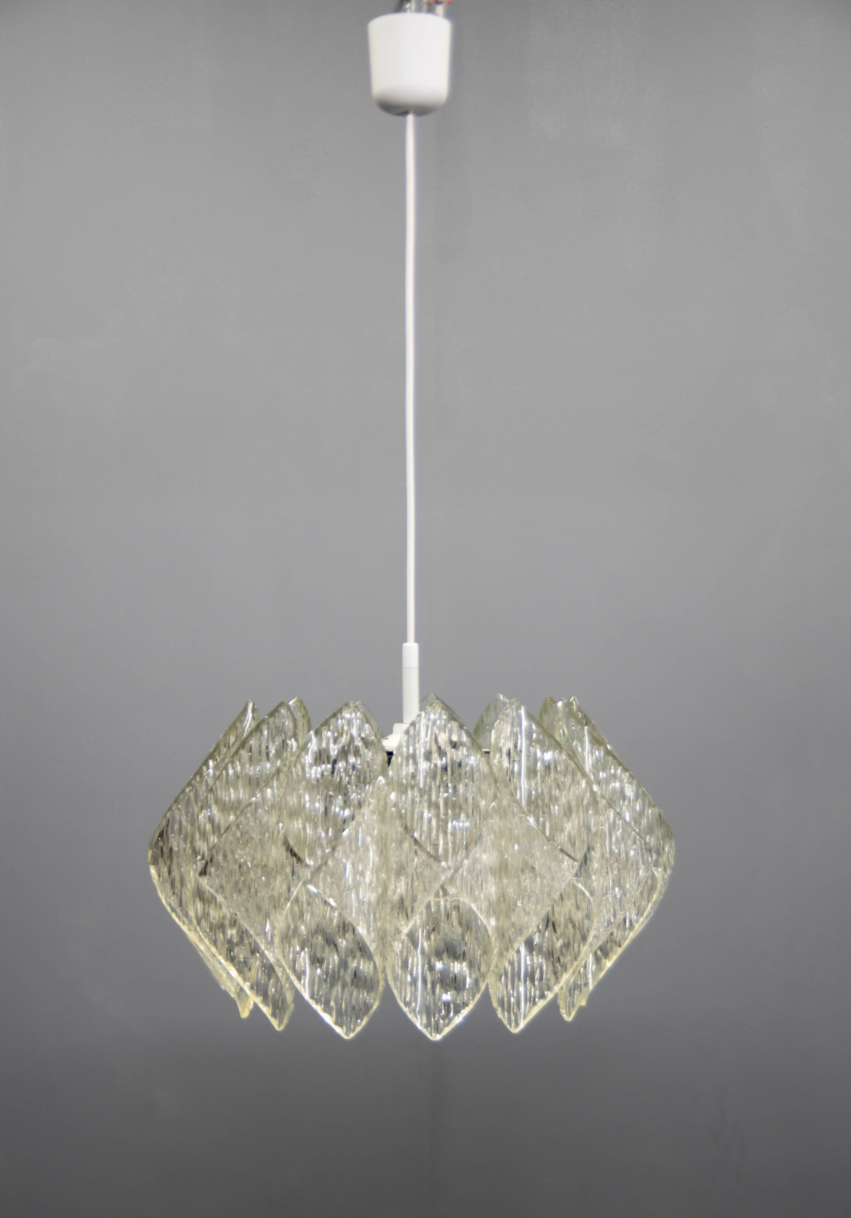 Mid-Century Resin and Glass Pendant, 1960s