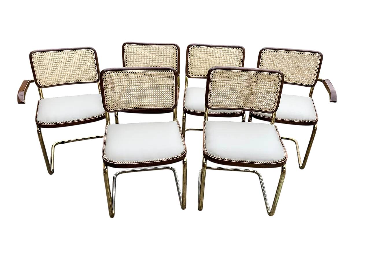 6 Cesca chairs by Marcel Breuer, 1970s