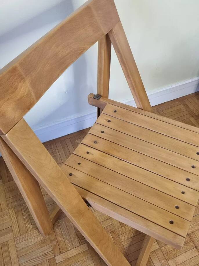 Chaise pliante vintage en chêne,  années 60