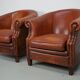 Vintage Dutch cognac leather club chair, 1970s, set of 2