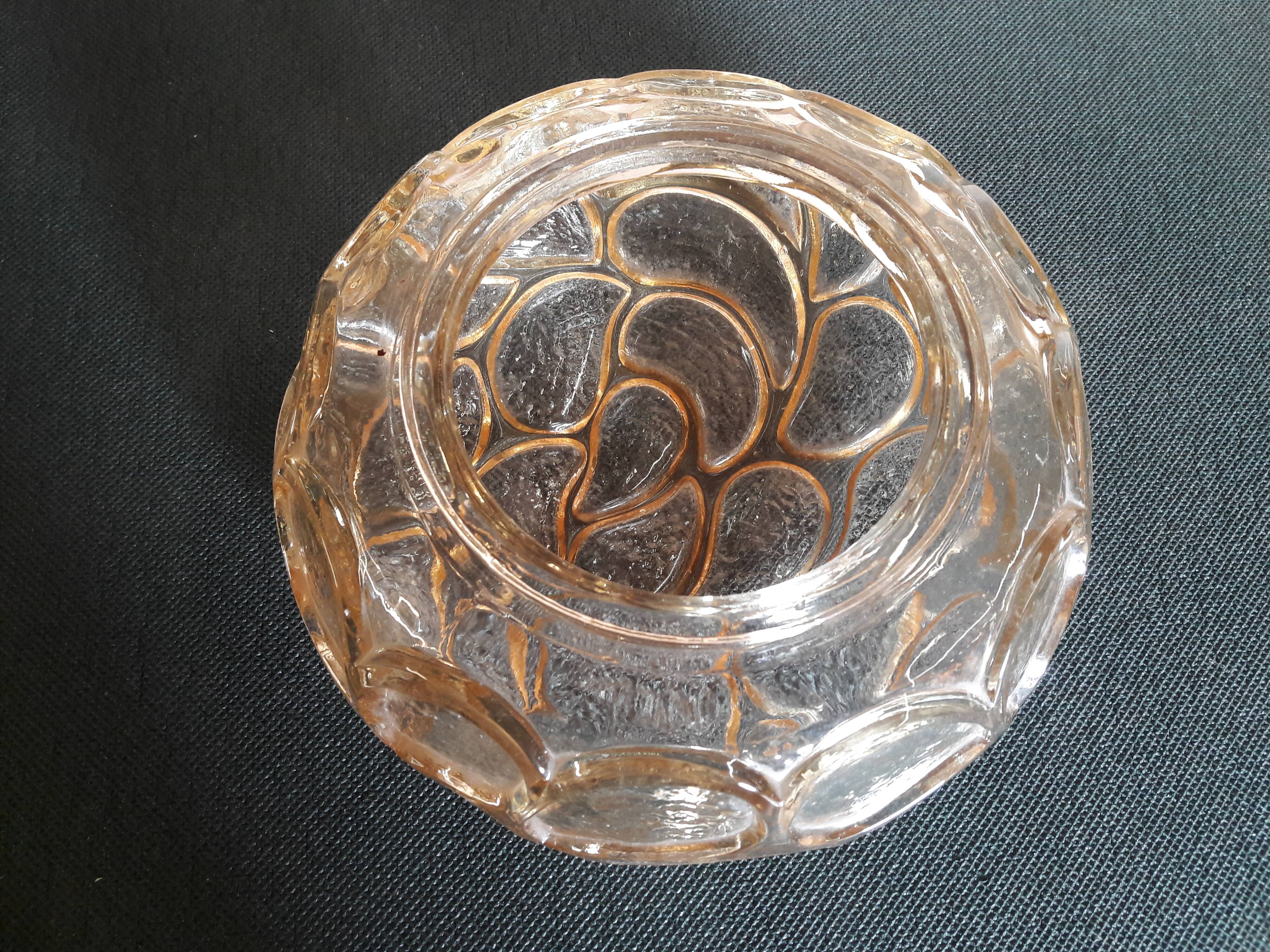 Round amber molded glass ceiling light