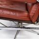 Red leather armchair and Danish metal structure 1960