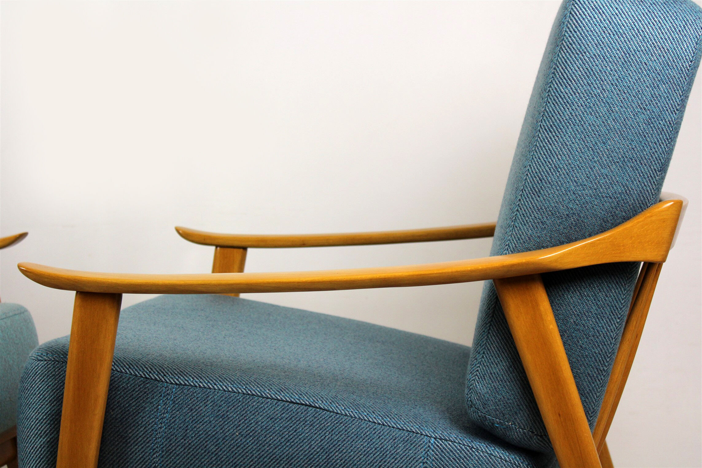 Mid-Century Scandinavian Blue & Turquoise Armchairs, 1960s, Set of 2