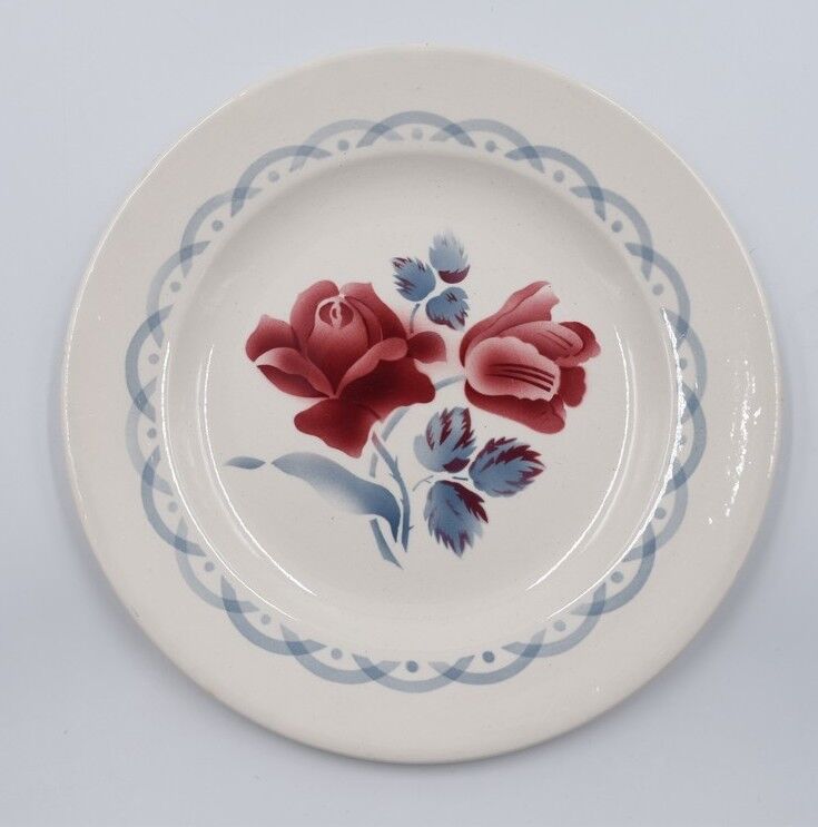 6 dessert plates Digoin Sarreguemines décor Cannes diameter 20.3 cm