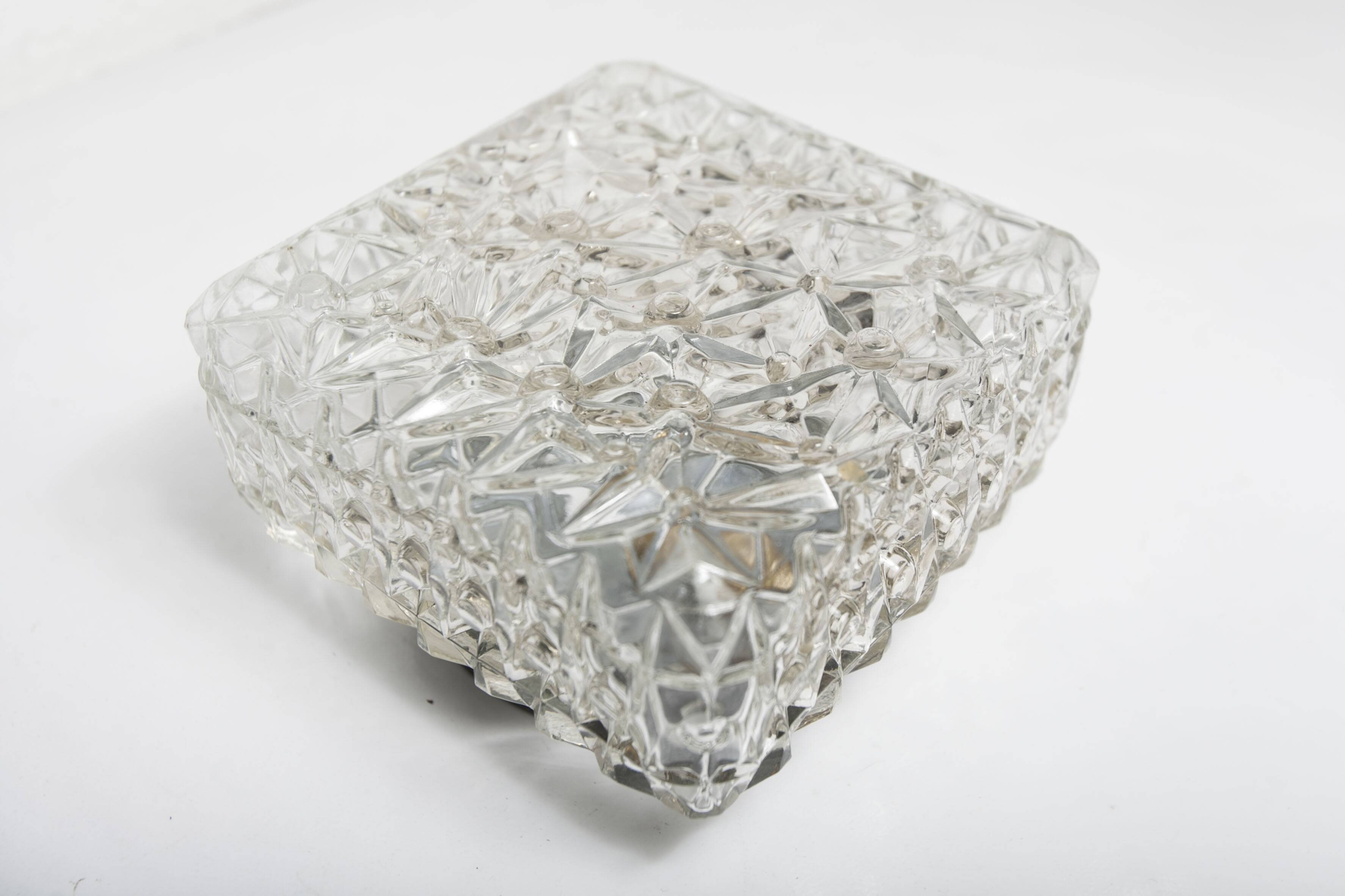 Square ceiling or wall light 1970 space age