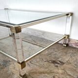 Table basse Pierre Vandel Paris verre et plexiglas
