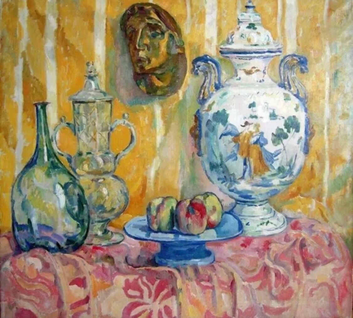 Tableau peinture alfredo müller nature morte still life