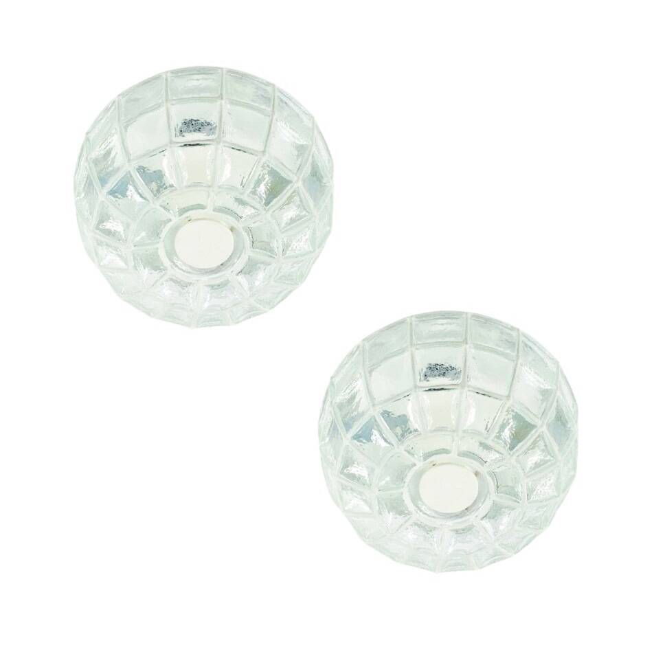 Mid-century modern white iron glass flush mount or ceiling light from limburg, germany, 1960s