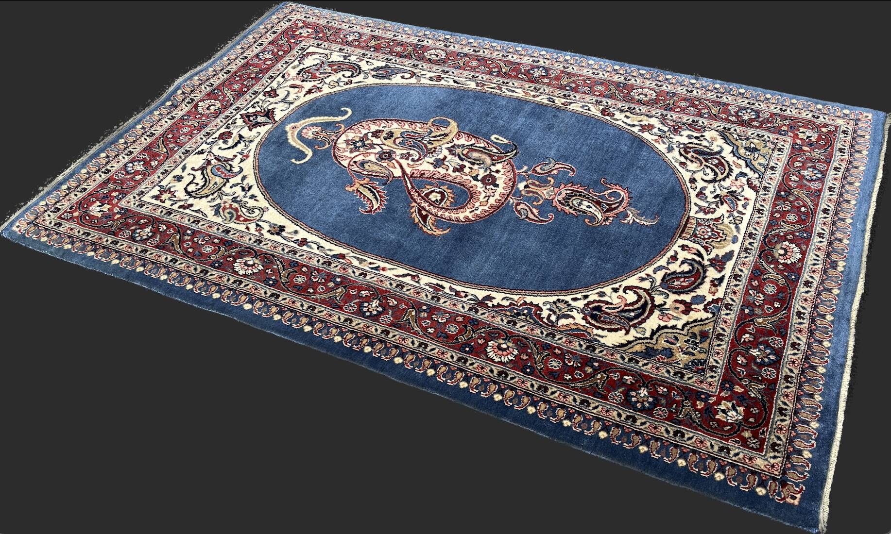 Persian carpet Ghoum drawing Boteh