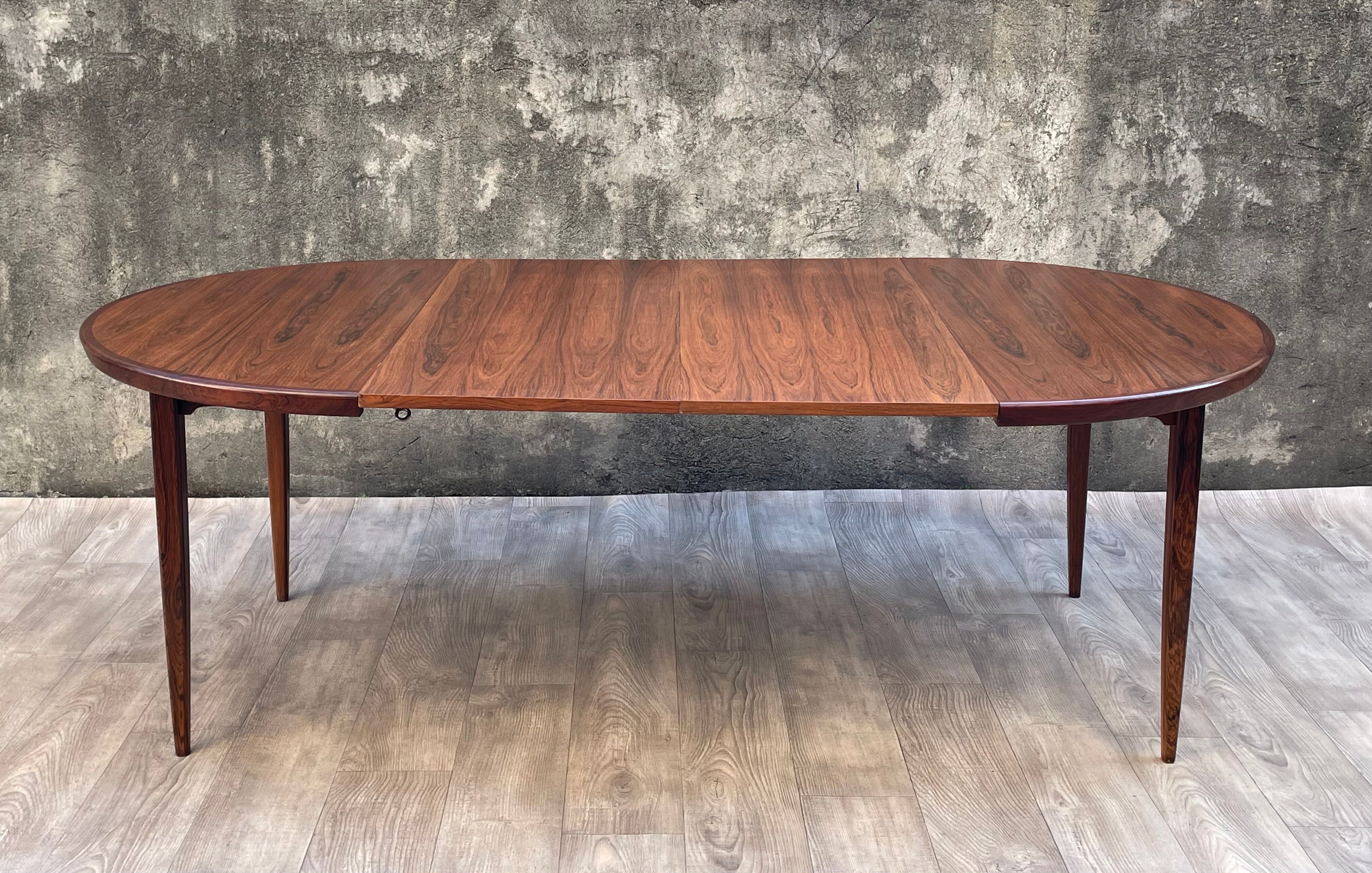 Table scandinave extensible en palissandre, 1960s