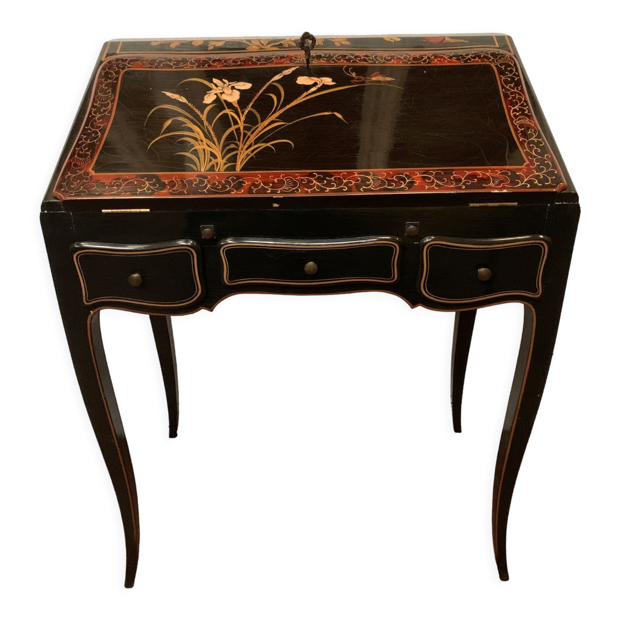 Louis XV style slope desk in lacquer of china XX century