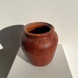 Brutalist ochre terracotta pot