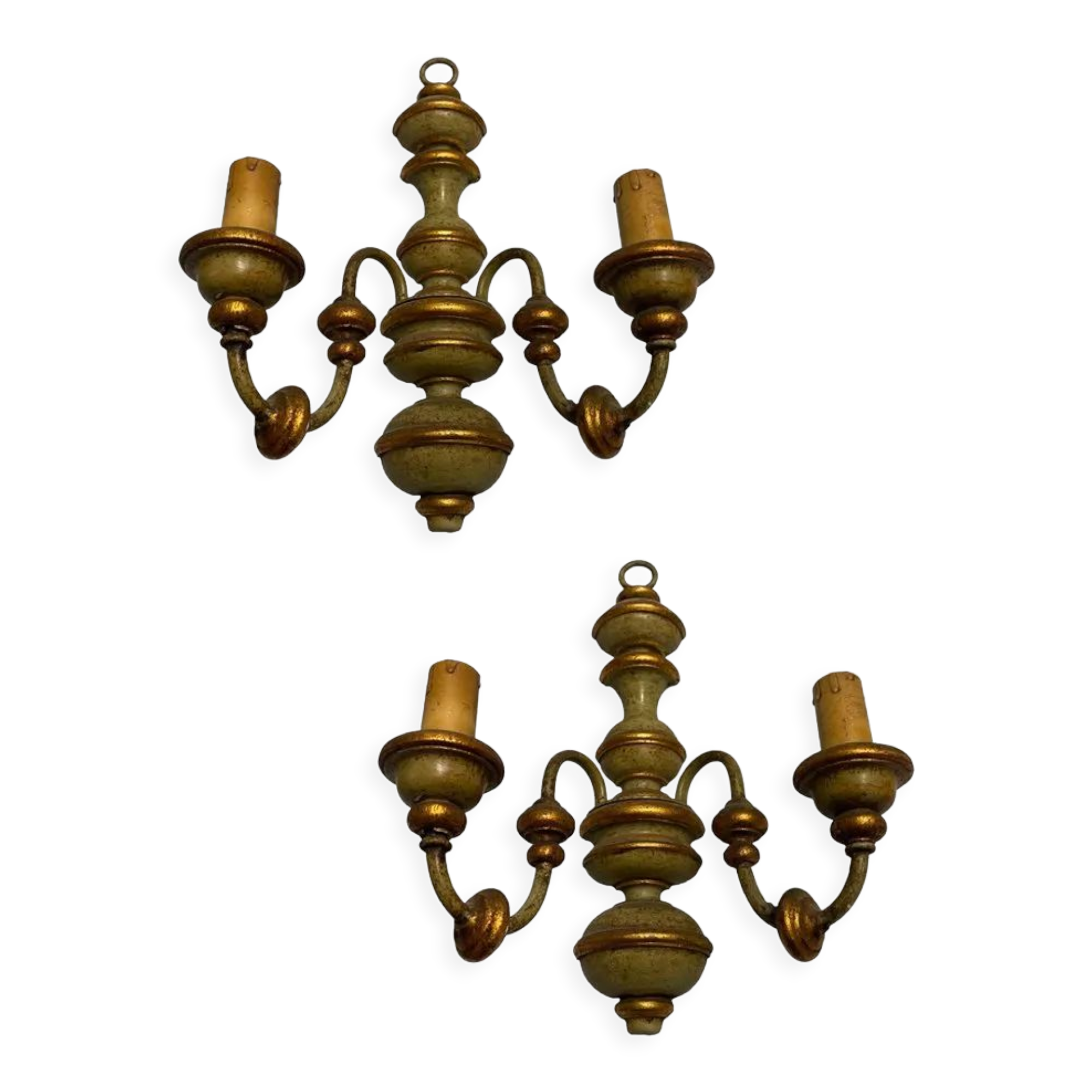 Italian Wooden Sconces, 1970s, Set of 2