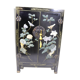 Chinese black laqué buffet 2 doors semi-precious stones on 3 sides