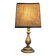 Vintage brass lamp. Black lampshade.