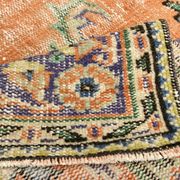 Tapis turc vintage orange citrouille, 191 x 272 cm