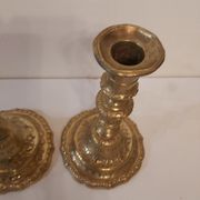 Paire de bougeoirs Restauration en bronze doré