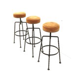Set of six cast iron bar stools 1970s