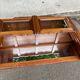 Art Deco sideboard top, low display cabinet in solid walnut and mirror, 1940.