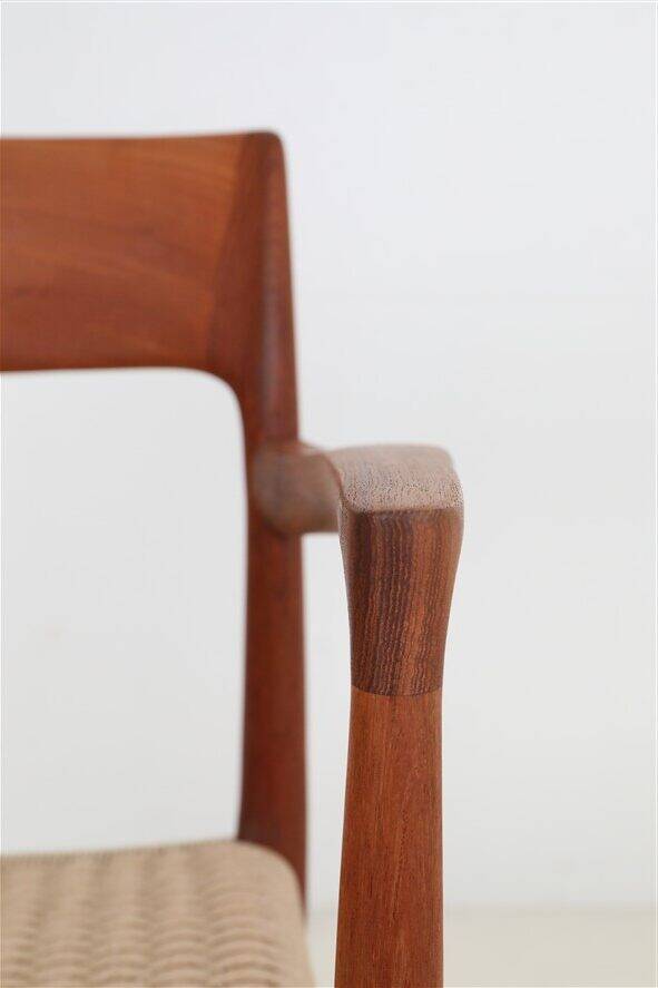 Armchair “#57” by Niels Otto Møller / Teak / Paper cord / Fully restored / 1960s / 1970s / Danish Modern Design