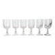 6 red wine glasses in Arques crystal, Louvre model.