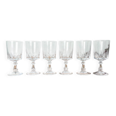 6 verres à vin rouge en cristal d'Arques modèle Louvre