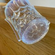 Blue iridescent glass vase