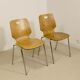 Pair of stackable chairs in Plywood plywood. Ref Leo.