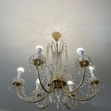Chandelier with brass and glass grapevines
