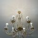 Chandelier with brass and glass grapevines