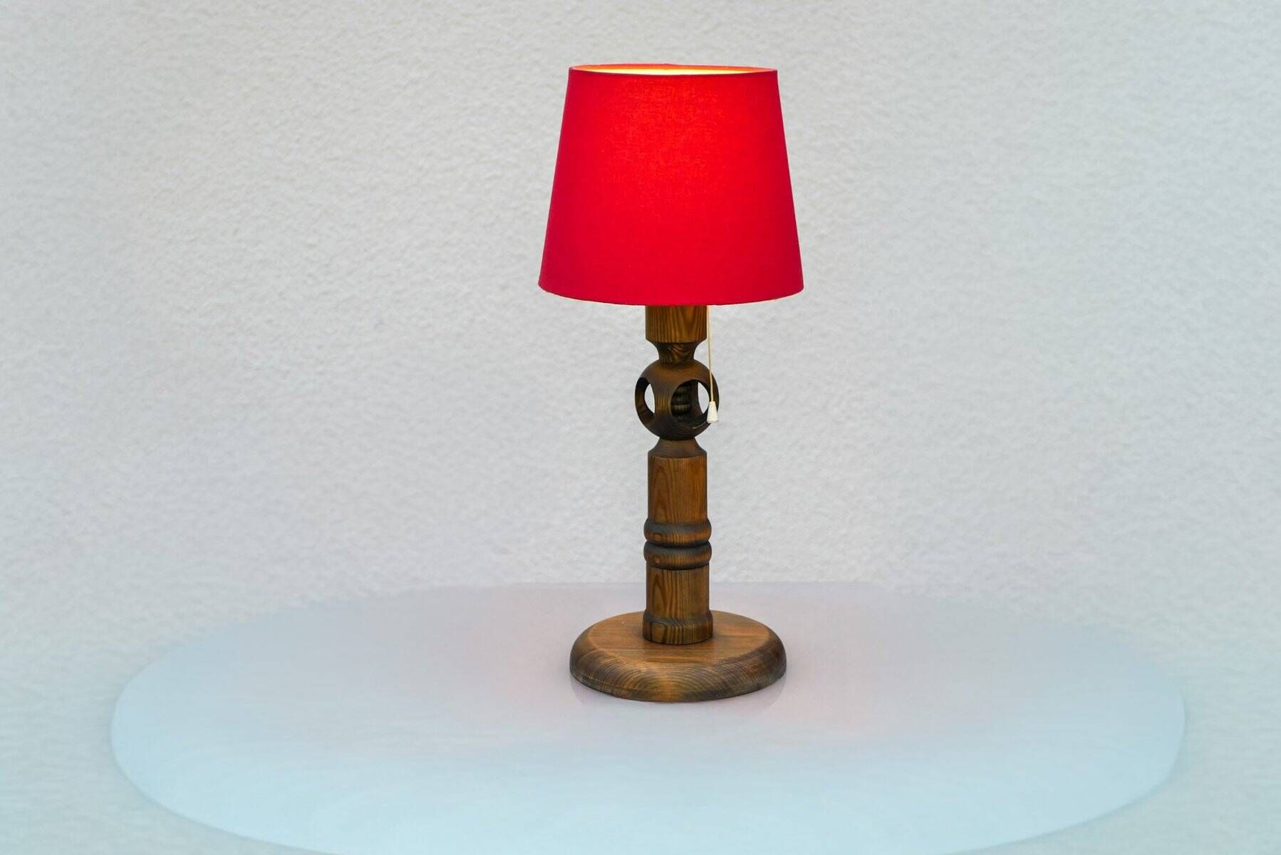 Large pine table lamp by Uno & Östen Kristiansson for Luxus, Sweden