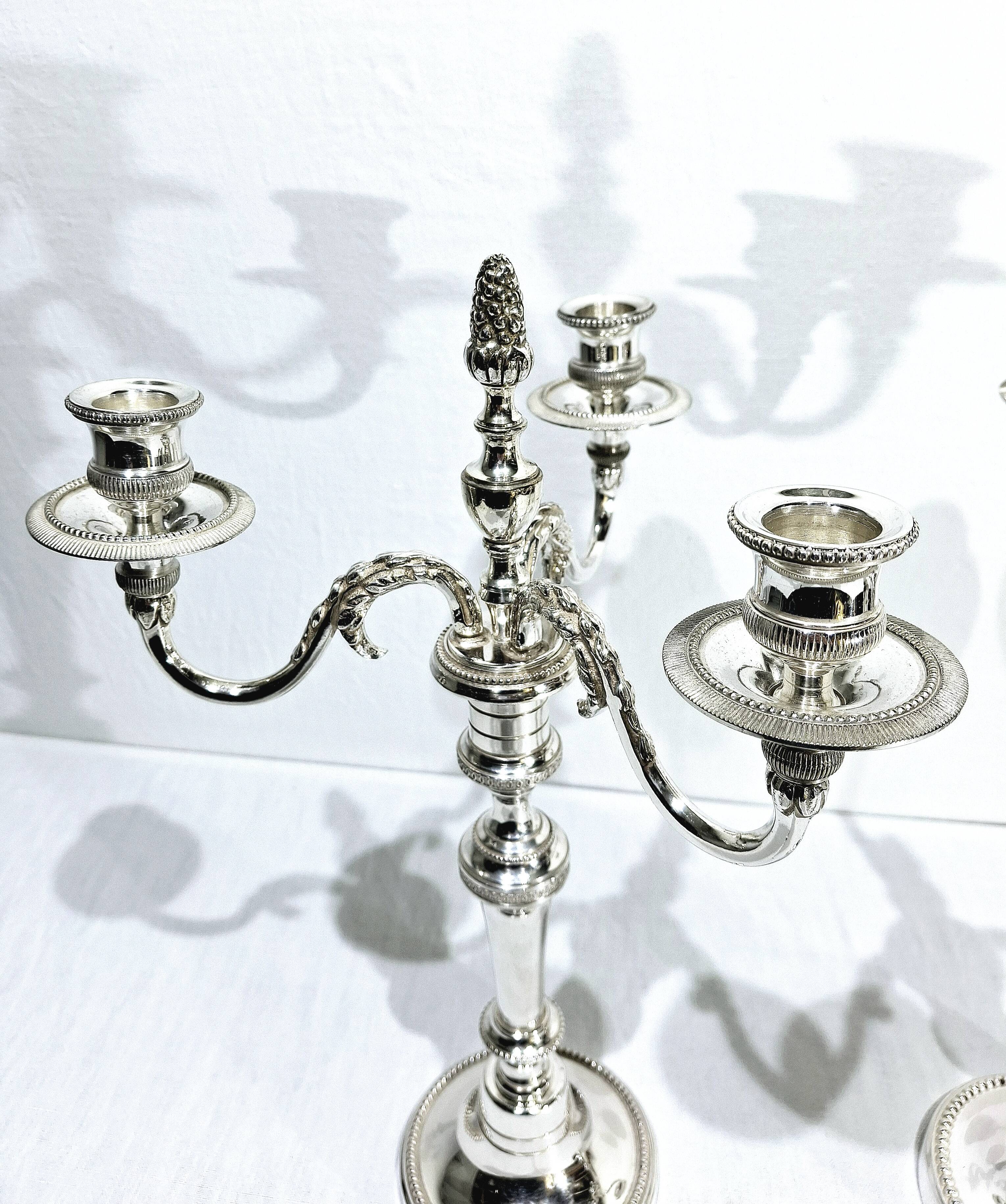 Chrysalia - pair of silvered bronze candelabra / €580