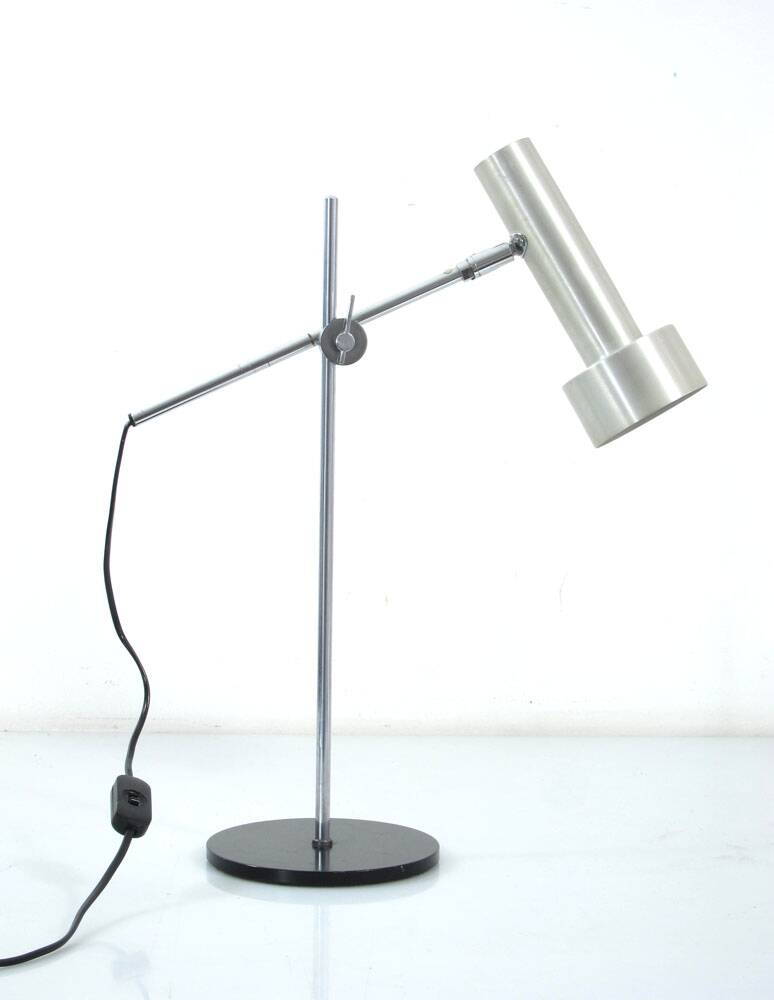 Minimal 1960s Aluminium Desk Lamp in the Style of Peter Nelson