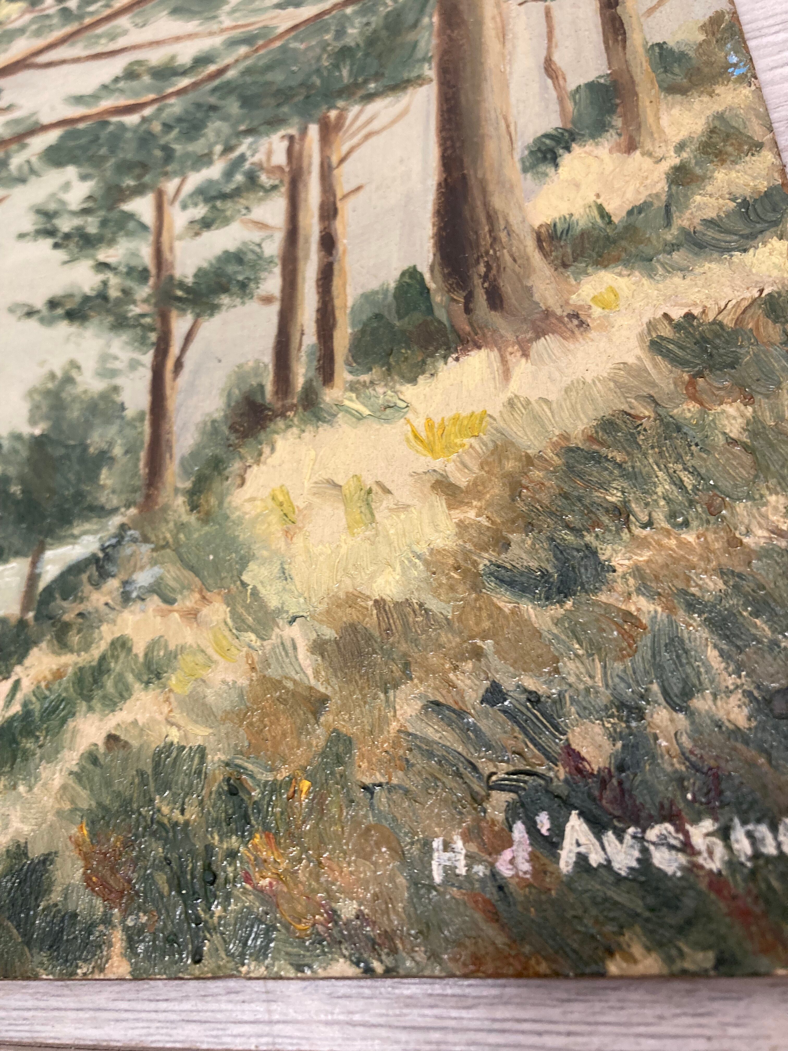 Oil on vintage cardboard