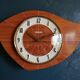Formica vintage asymmetrical silent wall clock "bayard mahogany"