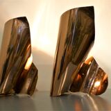 Pair of vintage brass wall lamps 1970